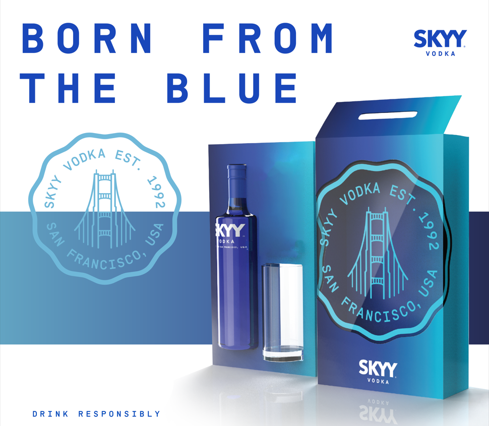 Set rượu Skyy Vodka 40% 1x0.7L