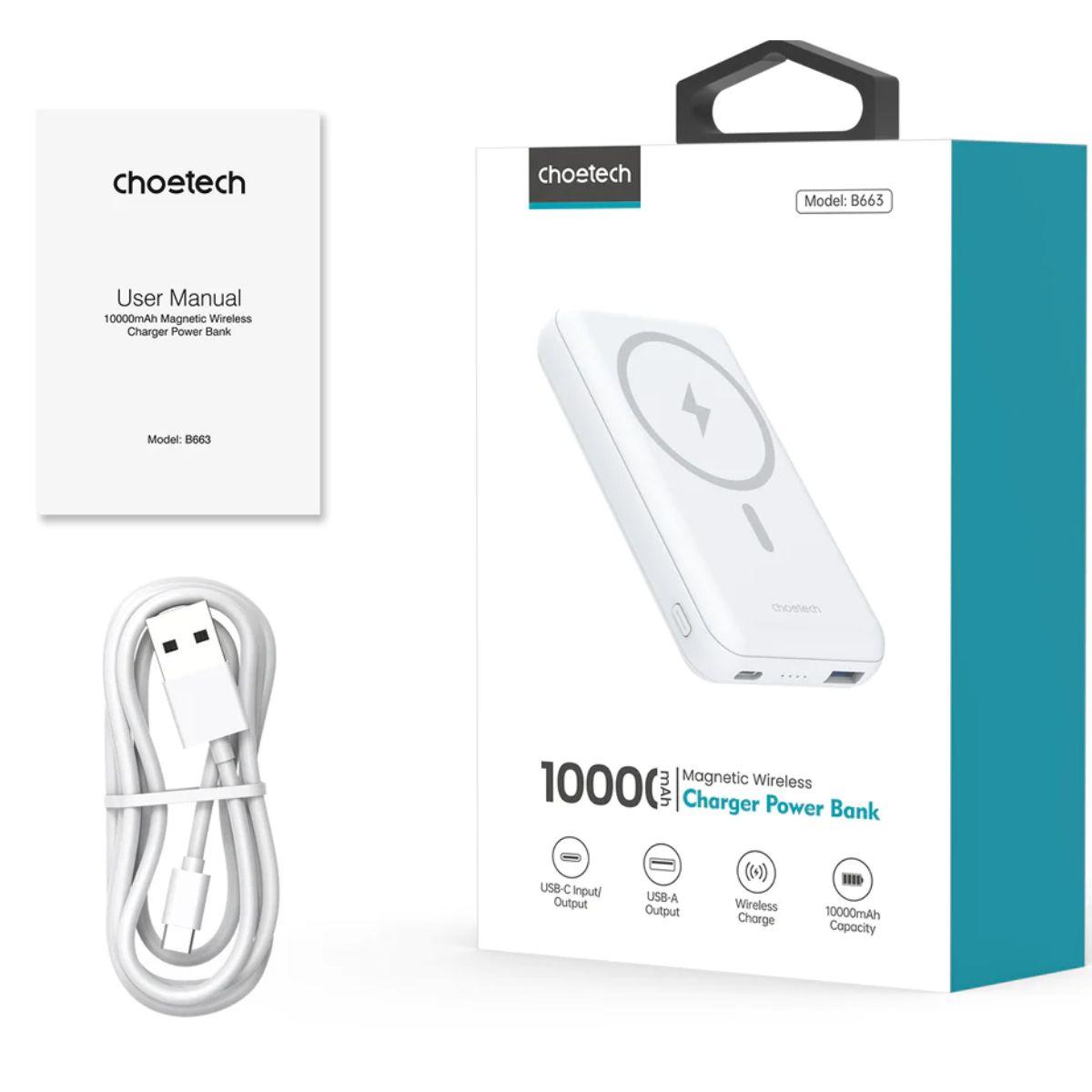 Pin sạc dự phòng Choetech B662  không dây kèm chân đỡ công suất 10w dung lượng 5000mAh (hàng chính hãng)