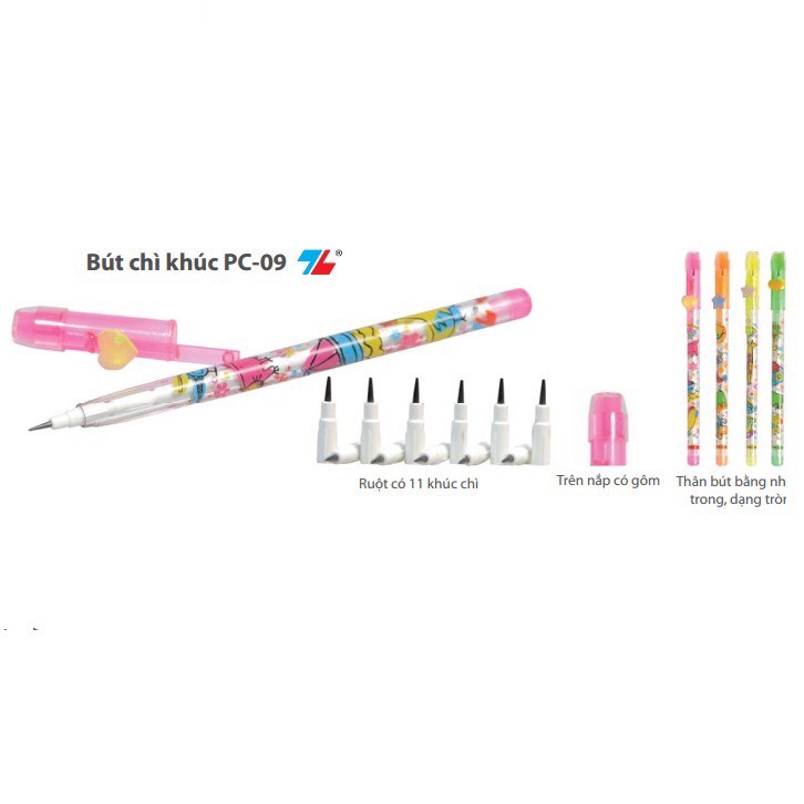 Bút Chì Khúc Nhiều Màu, Viết Chì Đẹp Đậm, Nhiều Ngòi Chì - SLL Nhắn Shop