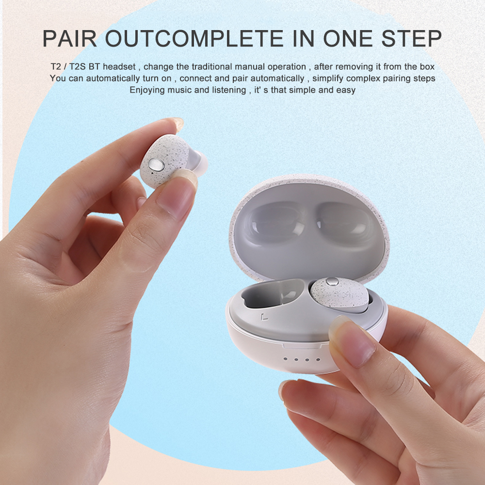 Tai Nghe Thể Thao Không Thấm Nước Không Dây T2S BT5.0 Tự Động Ghép Nối Giảm Tiếng Ồn Điều Khiển Cảm Ứng Chống Bụi