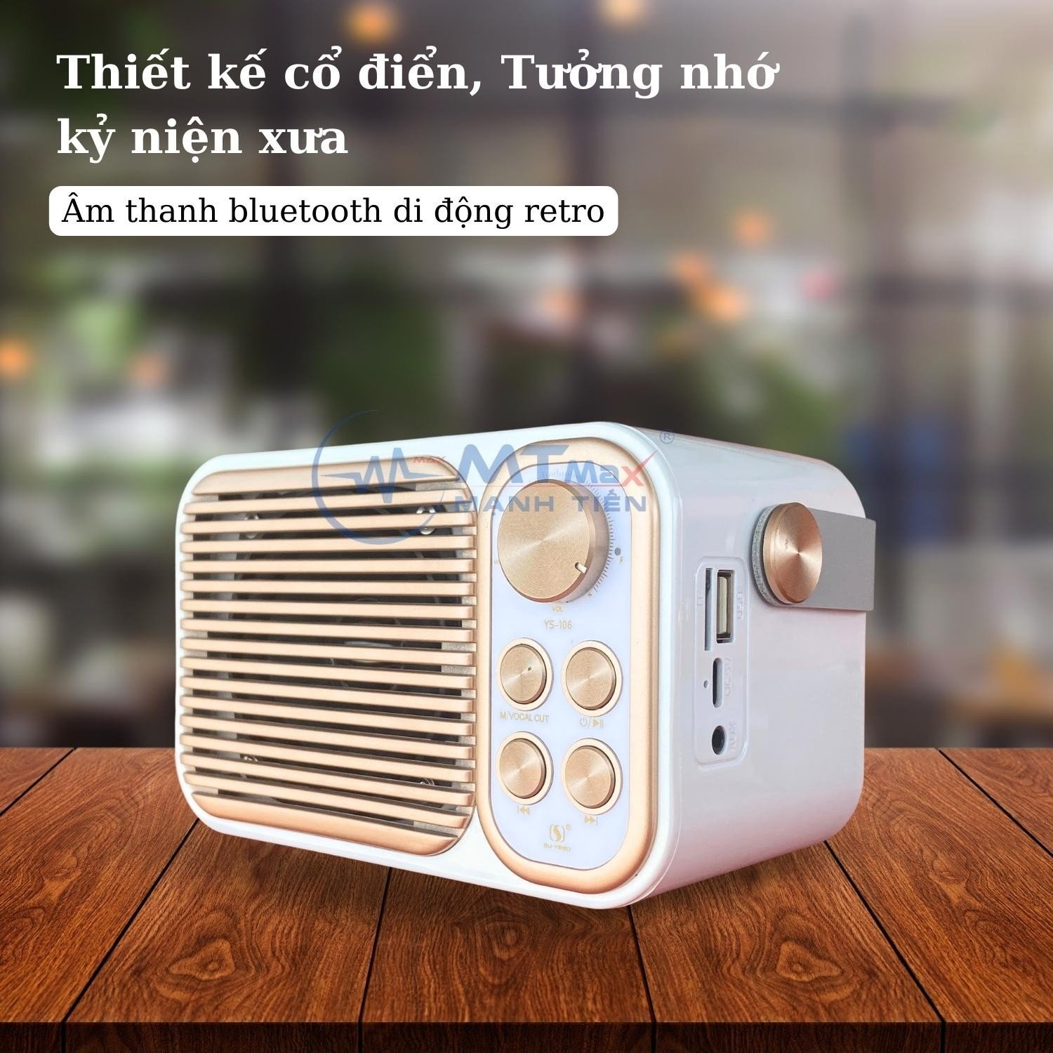 Loa Karaoke Mini YS106 Kèm 2 Micro Không Dây - Thiết Kế Cổ Điển Sang Trọng-Loa kèm mic có quai xách tiện dụng-Thích hợp sinh viên, văn phòng