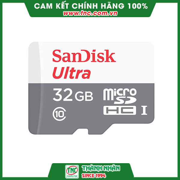 Thẻ nhớ 32GB Micro SD Sandisk Ultra (SDSQUNS-032G-GN3MN)- Hàng chính hãng