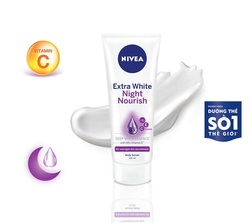 Serum Dưỡng Thể NIVEA Sáng Da Ban Đêm (180 ml) - 88367 (Bao bì thay đổi theo từng đợt nhập hàng)