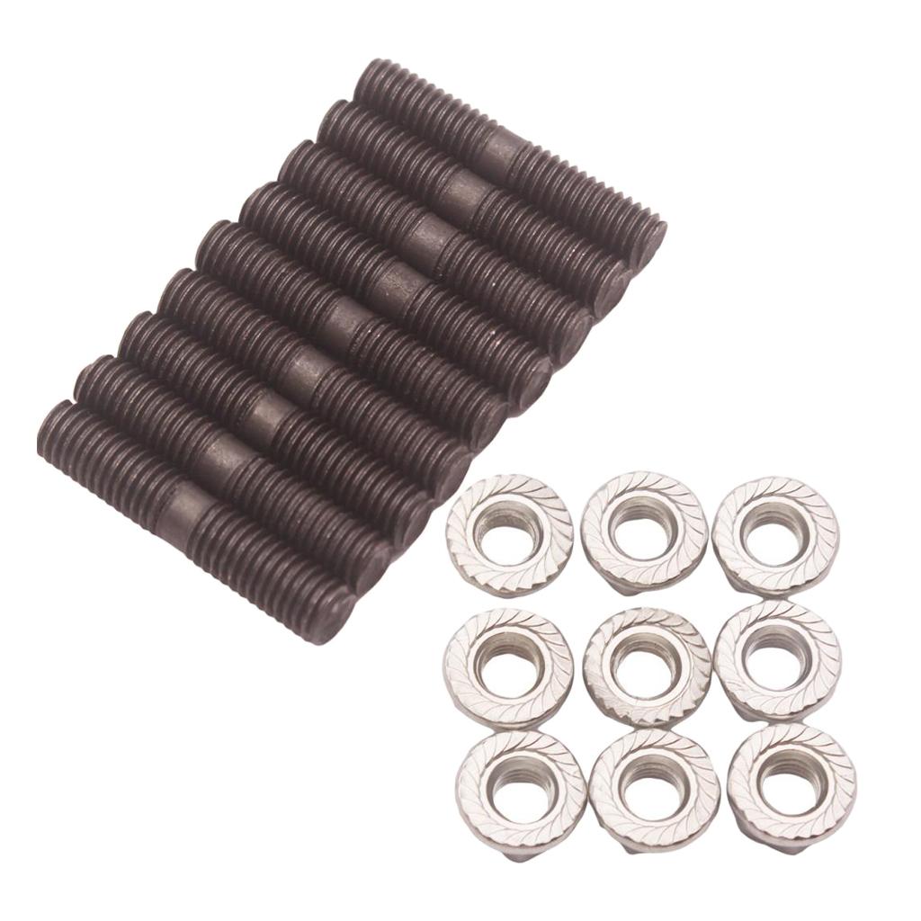 9 X Turbo Studs +Lock Nut for  S13 S14 S15 CA18 Garrett T2 T25 T28 Tu