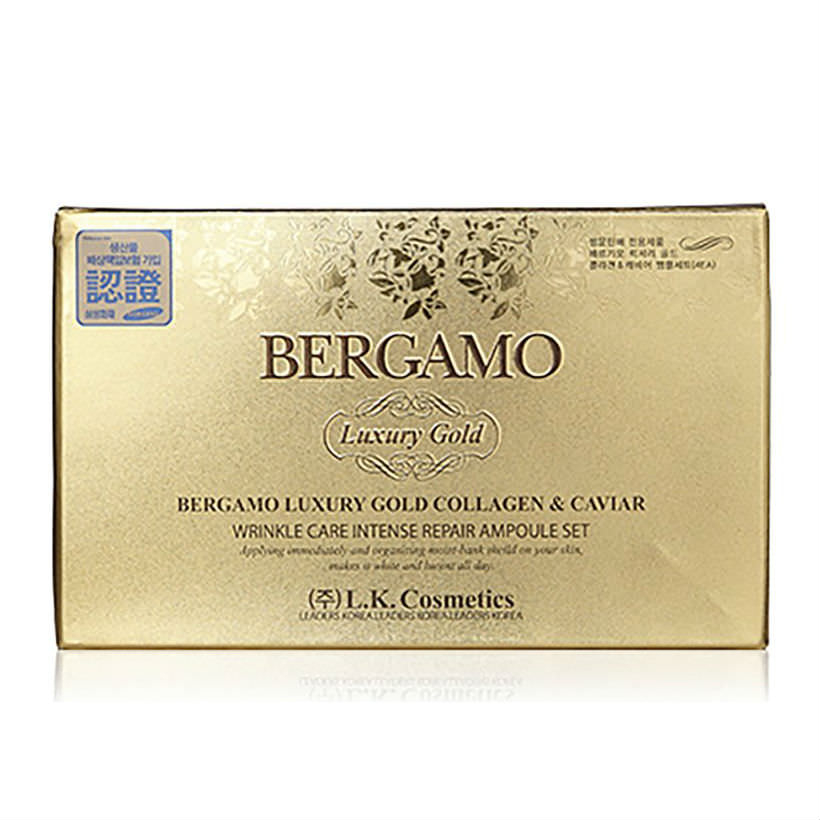 Bộ Tinh Chất Dưỡng Chống Nhăn Và Làm Sáng Da Bergamo Luxury Gold Collagen Serum &amp; Caviar Geo (52ml)