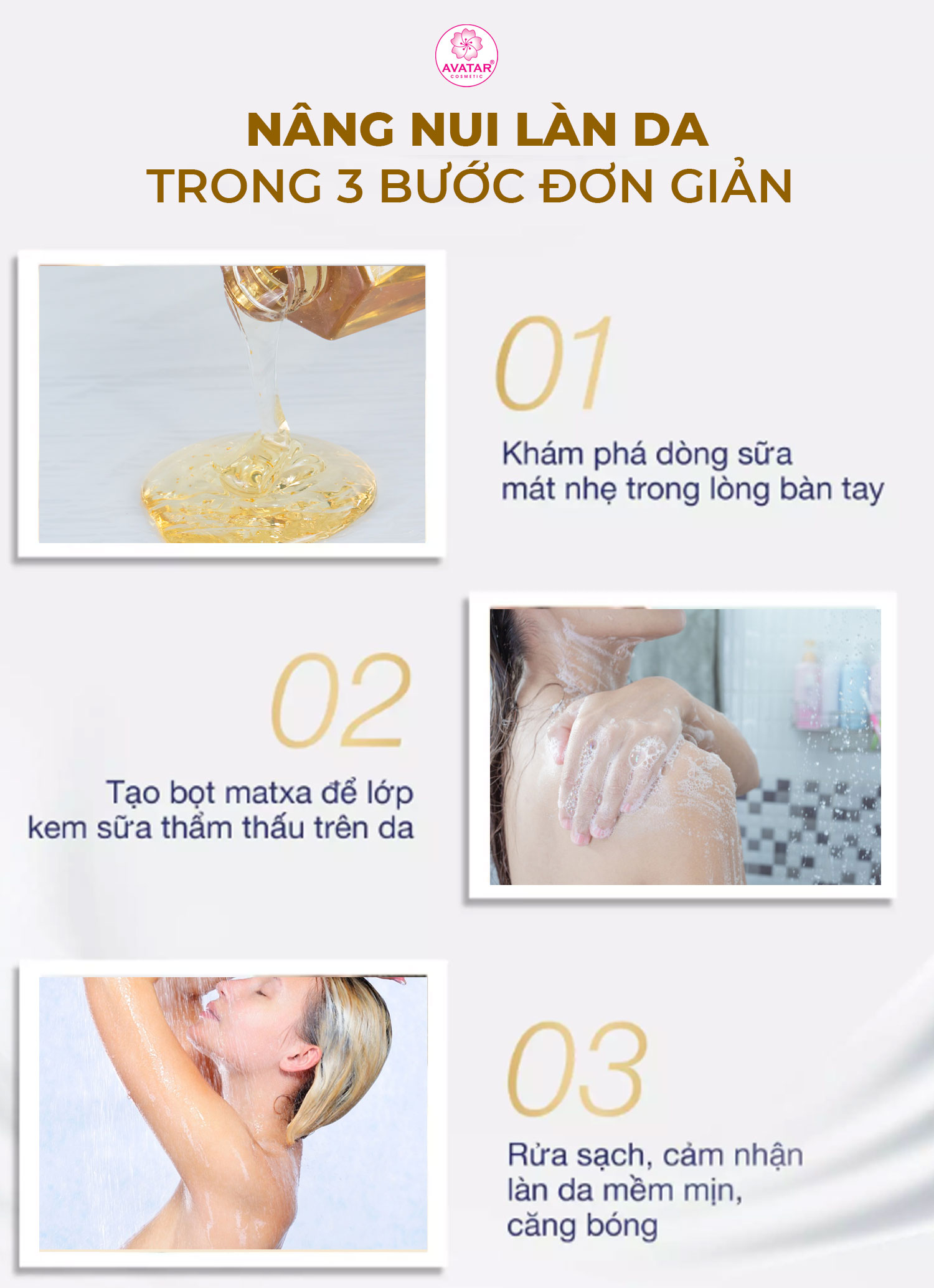 Sữa Tắm Hương Nước Hoa Thơm Mịn Da 24K Nano Avatar