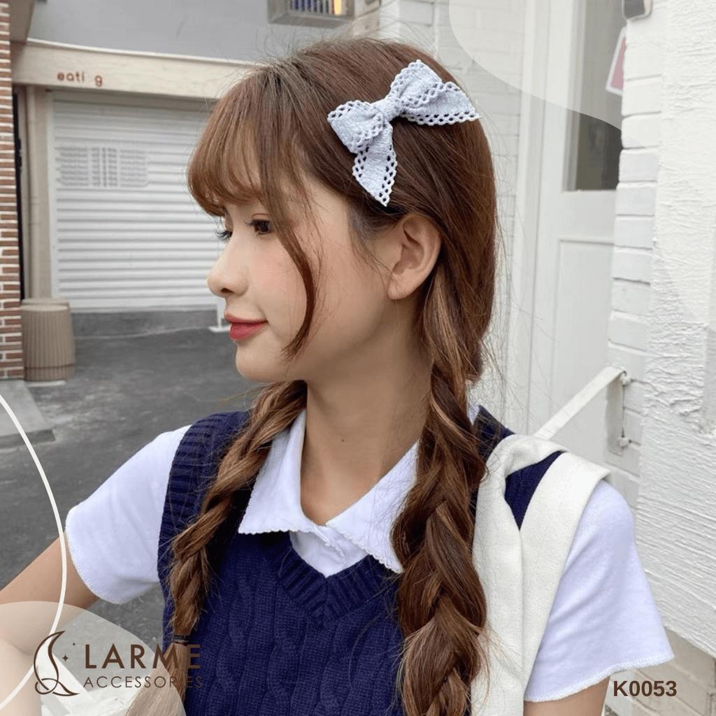 Dây cột tóc, dây buộc tóc vải hình nơ Hàn Quốc dễ thương Larme Accessories - K0053