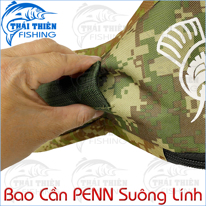 Túi Đựng Cần Câu Máy, Bao Suôn Lính Penn 1 Ngăn Dài Có Đựng Chống Màu Họa Tiết Vân Lính