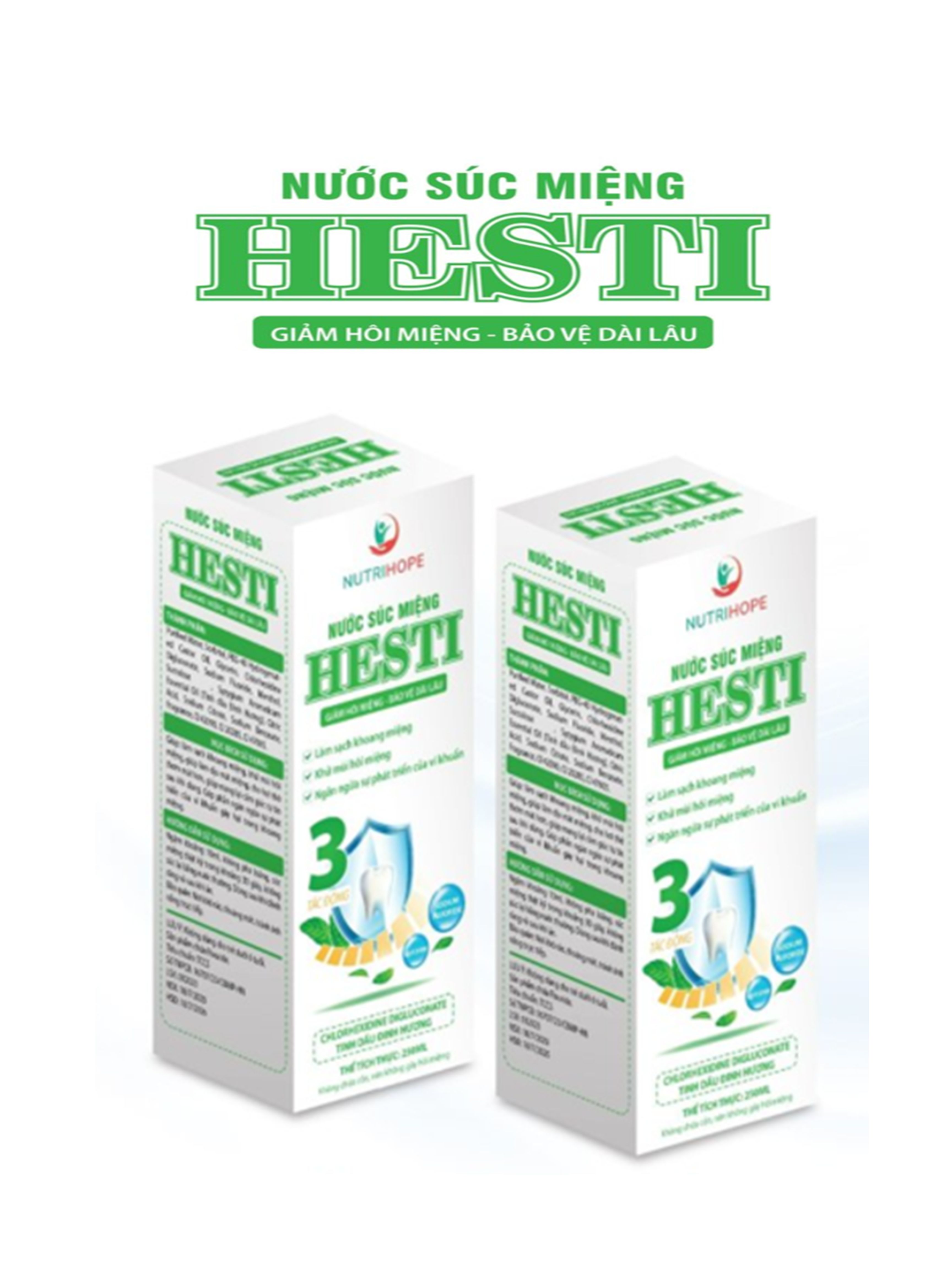 Nước súc miệng HESTI, ngăn ngừa bệnh răng miệng và hơi thở thơm tho