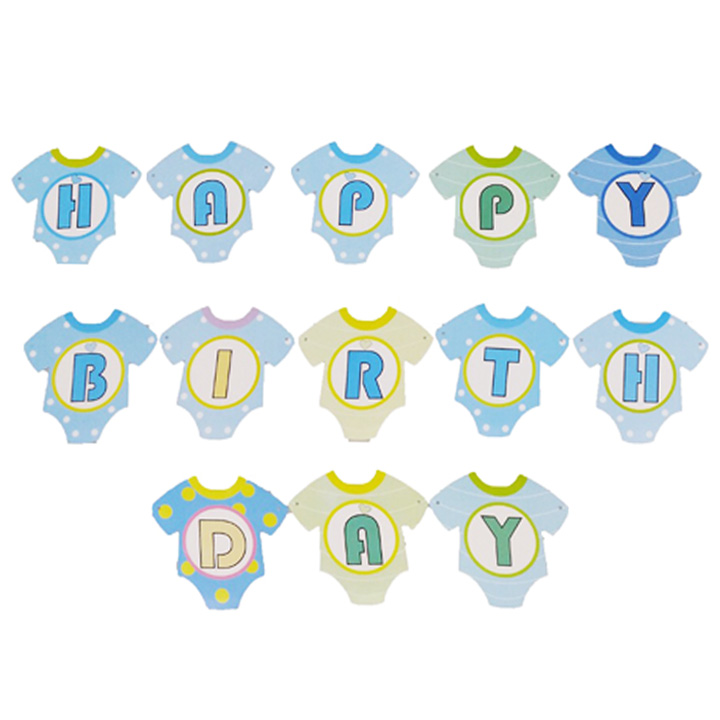 Dây treo Happy Birthday hình áo màu xanh
