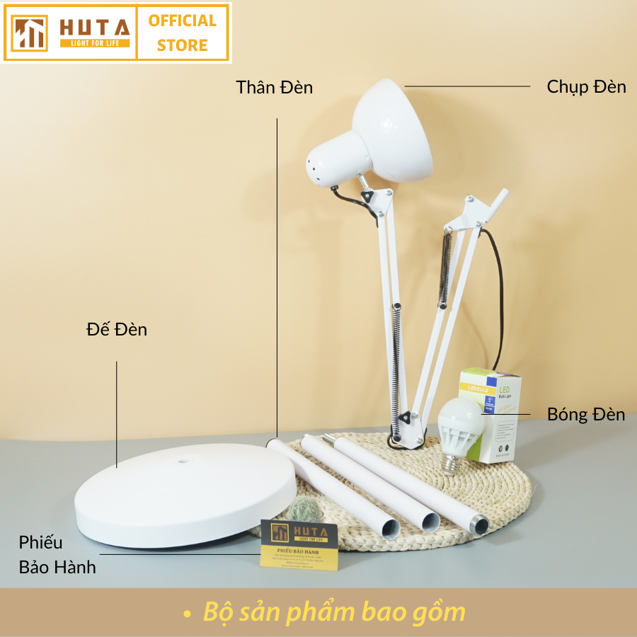 Đèn Cây Đứng HUTA KC1 Hiện Đại, Trang Trí Phòng Khách, Phòng Ngủ, Phòng Làm Việc Đọc Sách, Bóng Led Tiết Kiệm Điện