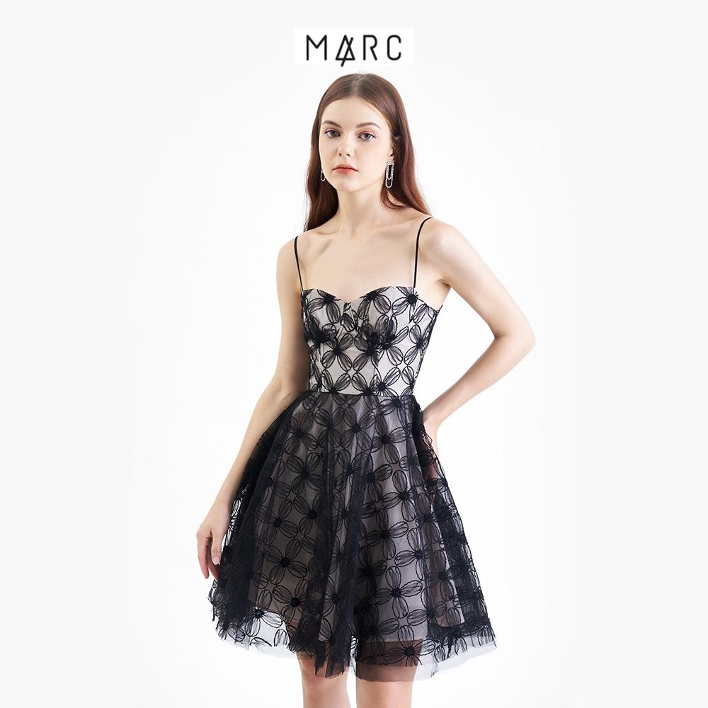 Đầm 2 dây nữ MARC FASHION tùng xoè cúp ngực phối ren FALH103622