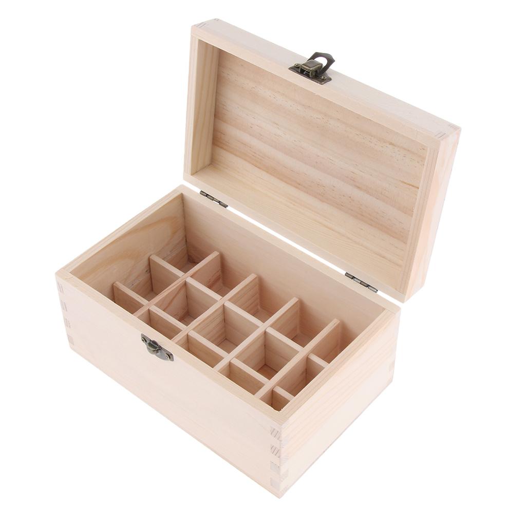 Salon SPA Wood Essential Oil Storage Box Display Carry Case Holder Organizer