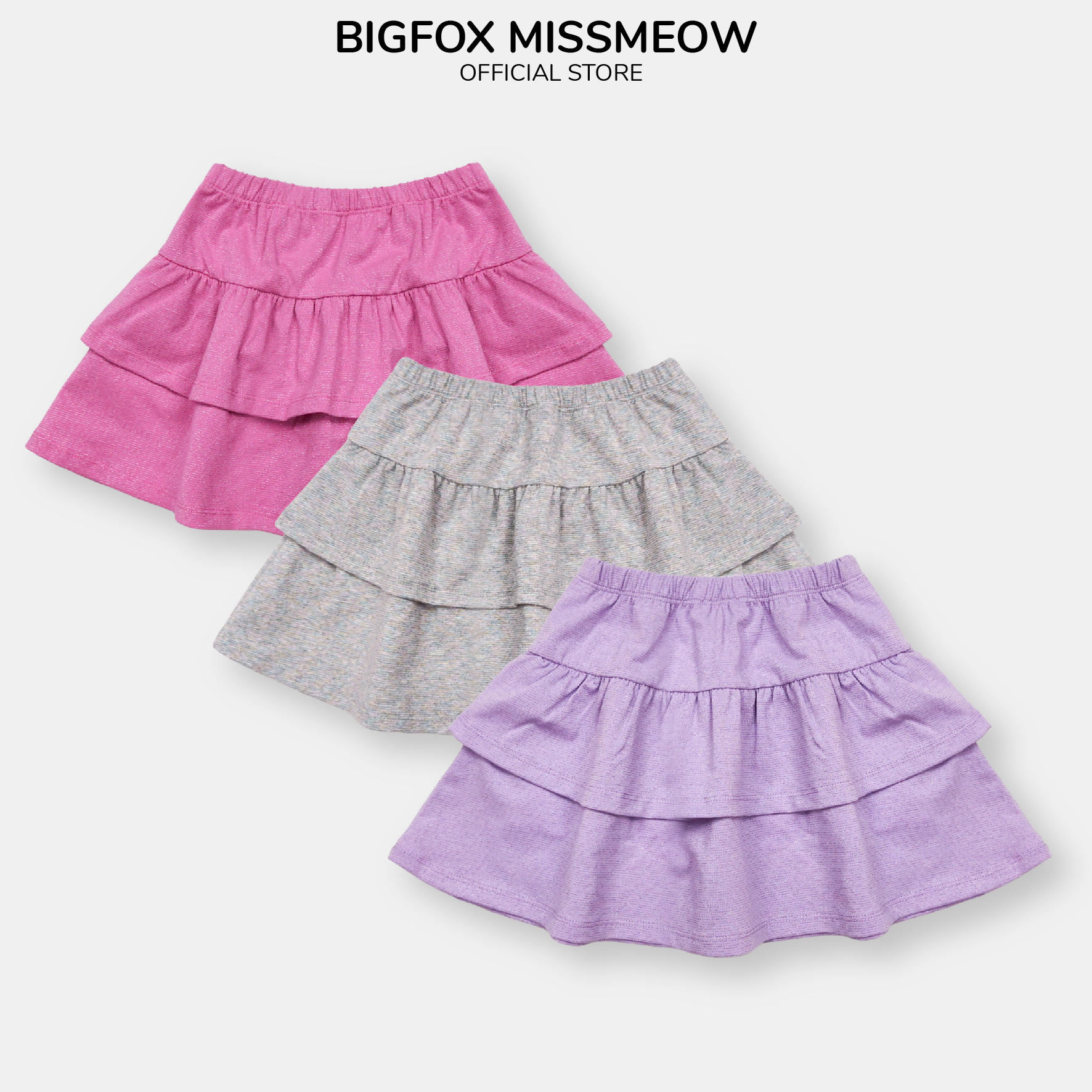 Chân váy cho bé gái Bigfox Miss Meow size đại, chân váy 2 lớp cotton dày dặn size trẻ em 3,4,5..,10,11 tuổi