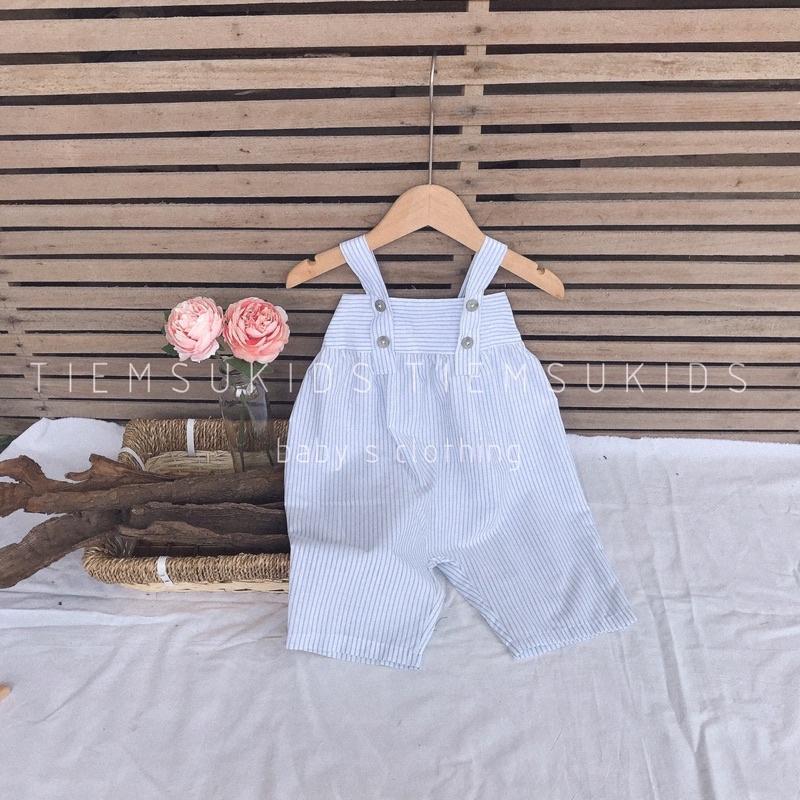 HÀNG THIẾT KẾ - Yếm quần nhún eo kẻ sọc cho bé trai bé gái