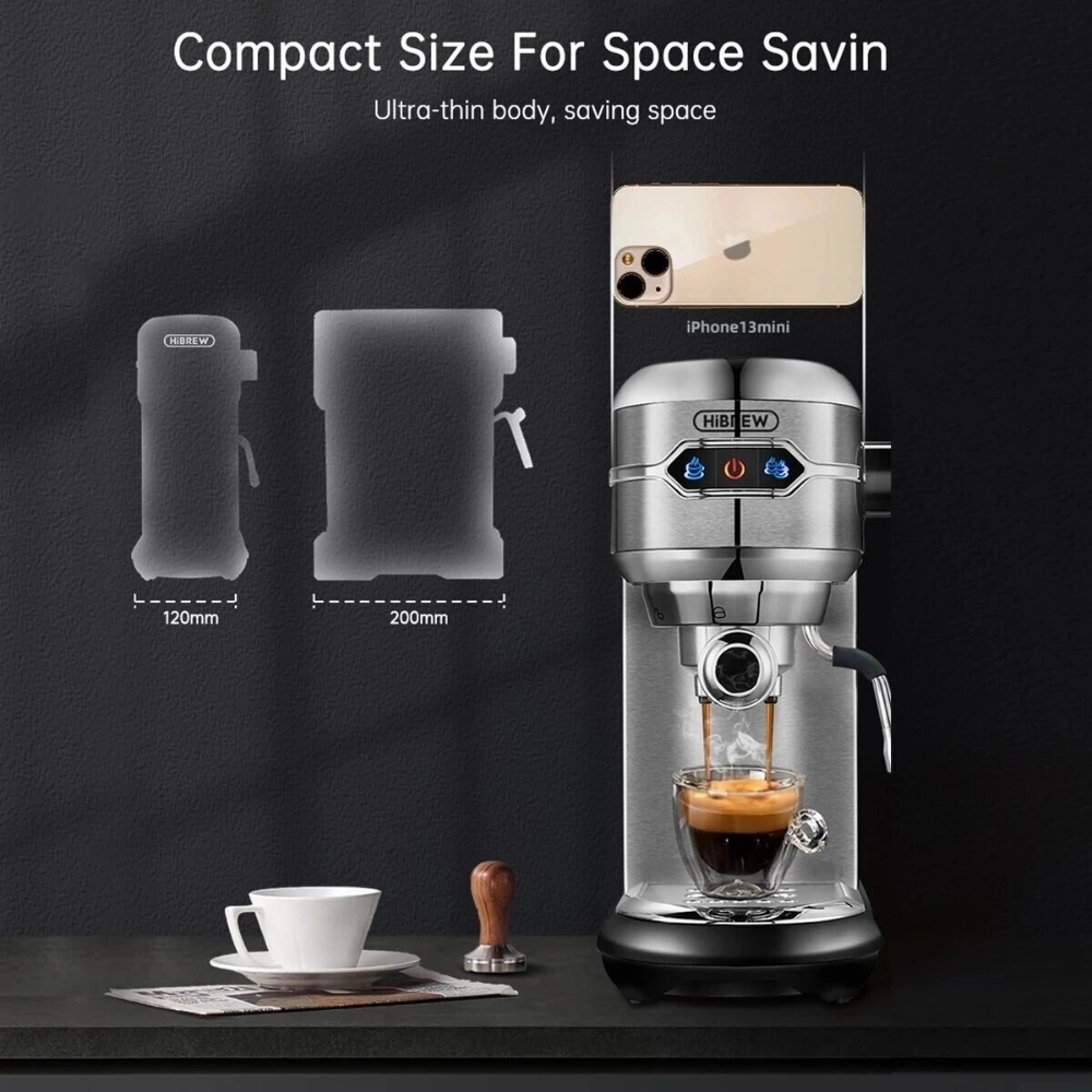 Máy pha cà phê Espresso HiBREW H11 công suất 1450W pha cà phê bột, cà phê viên nén - Hàng nhập khẩu