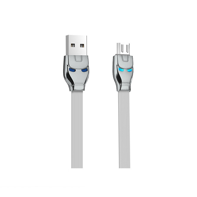 Cáp sạc IronMan HoCo U14 cổng MicroUSB (Xám) - Hàng Chính Hãng