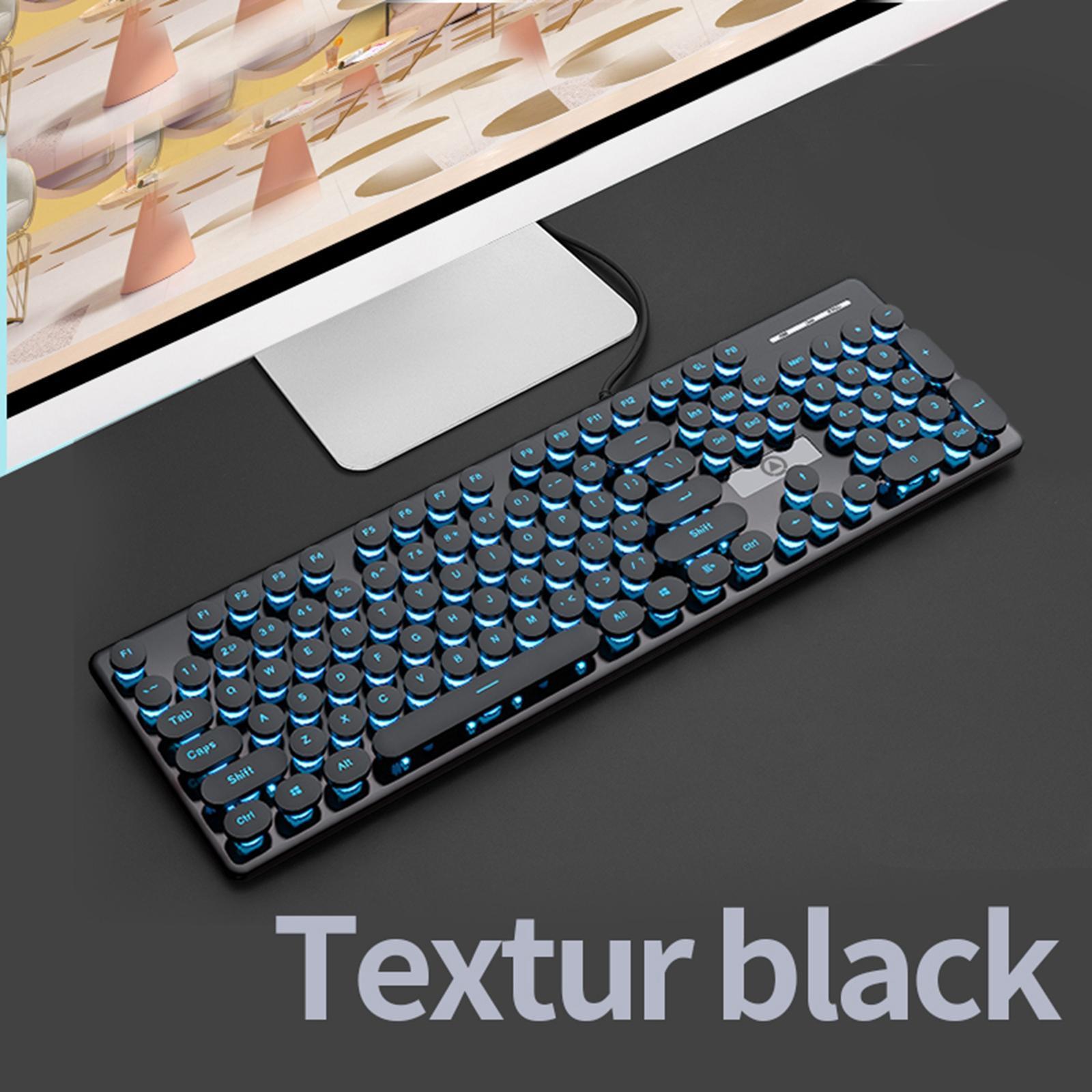 Round  Gaming Wired Keyboard Mouse for PC Desktop