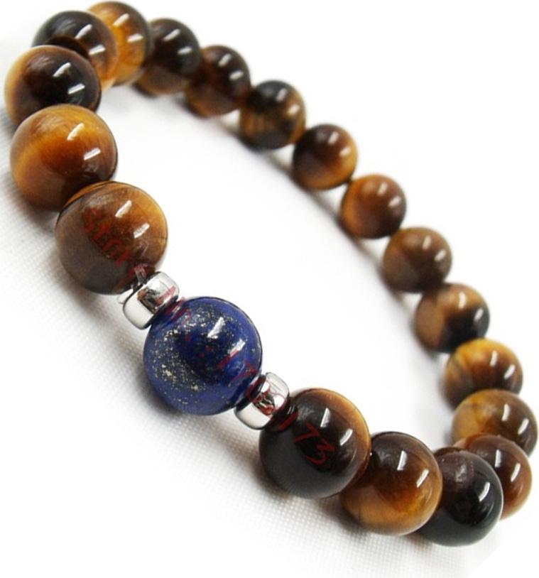 Vòng Tay Đá Opal Mắt Hổ Mix Đá Lapis Lazuli Tự Nhiên 10MM