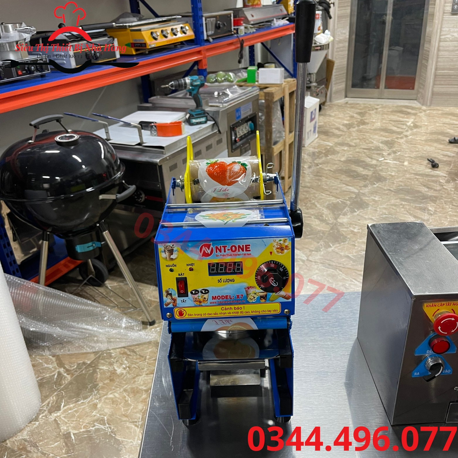 Máy dập nắp cốc, Máy ép ly, Máy ép miệng cốc, dán miệng cốc X7 - Dụng cụ máy móc pha chế