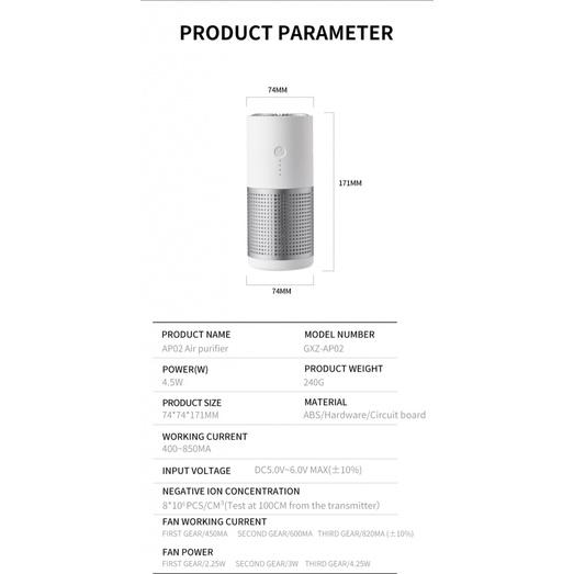 Máy Lọc Không Khí Xiaomi AP02 Có Đèn Ngủ Tiện Dụng Cho Gia Đình