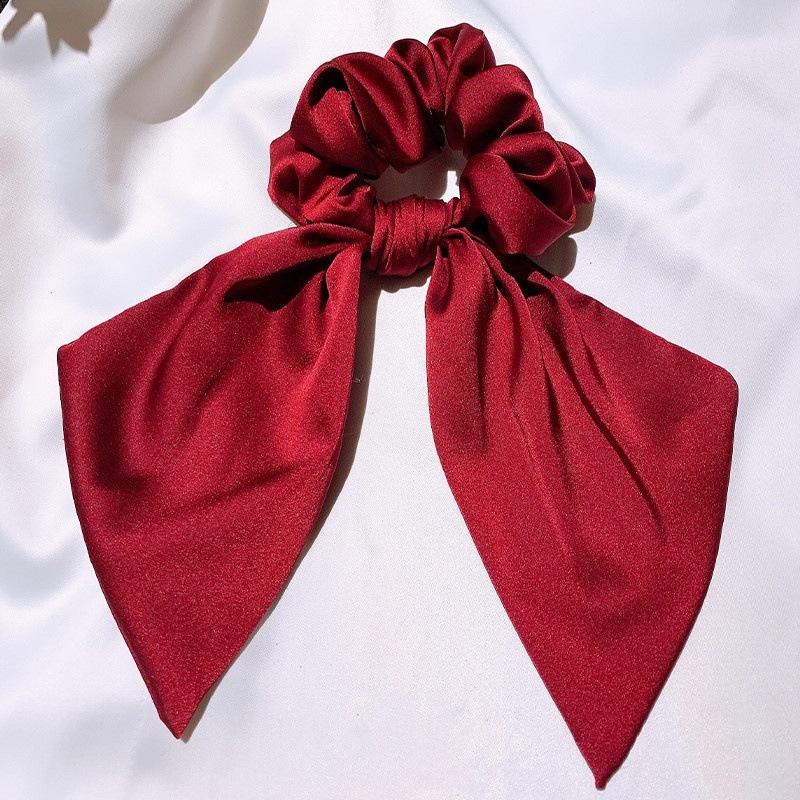 Dây cột tóc scrunchies phối dải lụa dài sang trọng, cột tóc scrunchies phối dải lụa nhiều màu