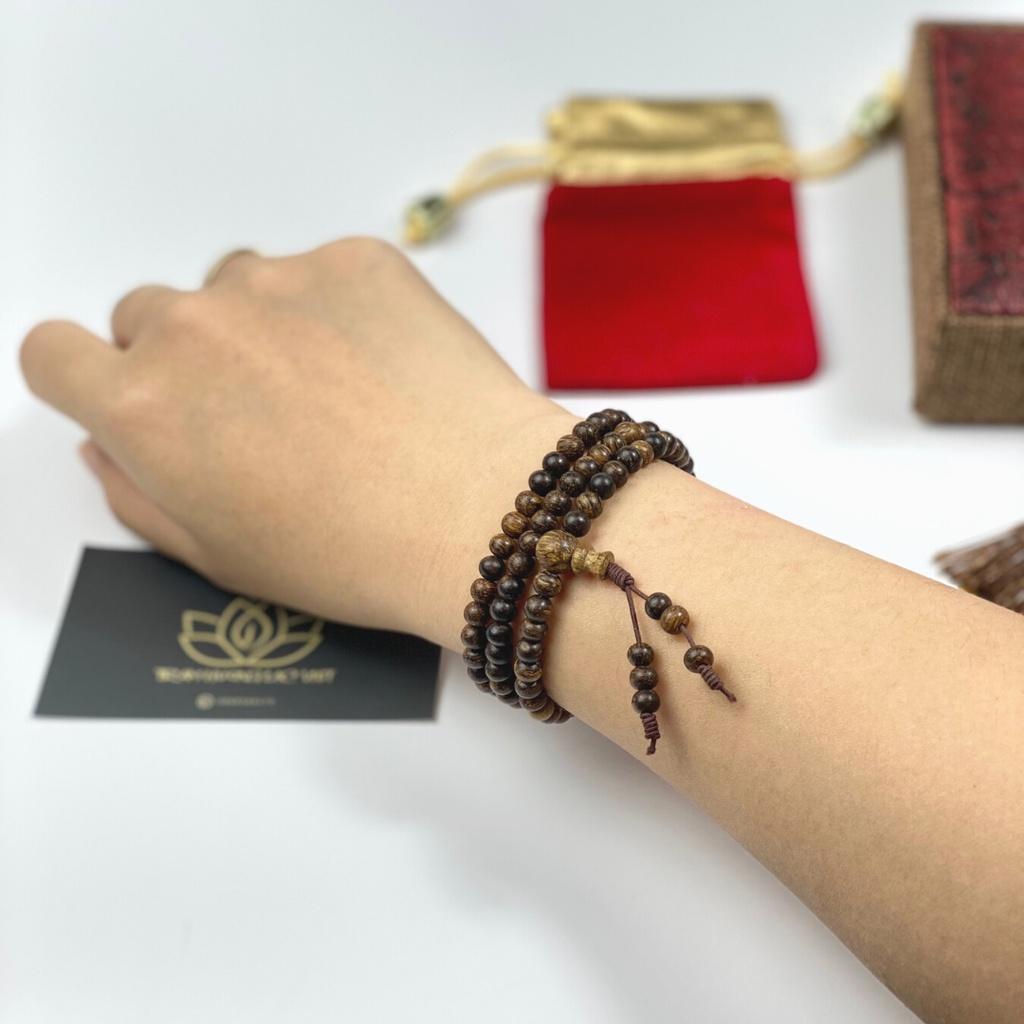 Vòng Tay Trầm Hương Dó Dây INDO 108 Hạt 5mm Cao Cấp | Tông Trầm VIP