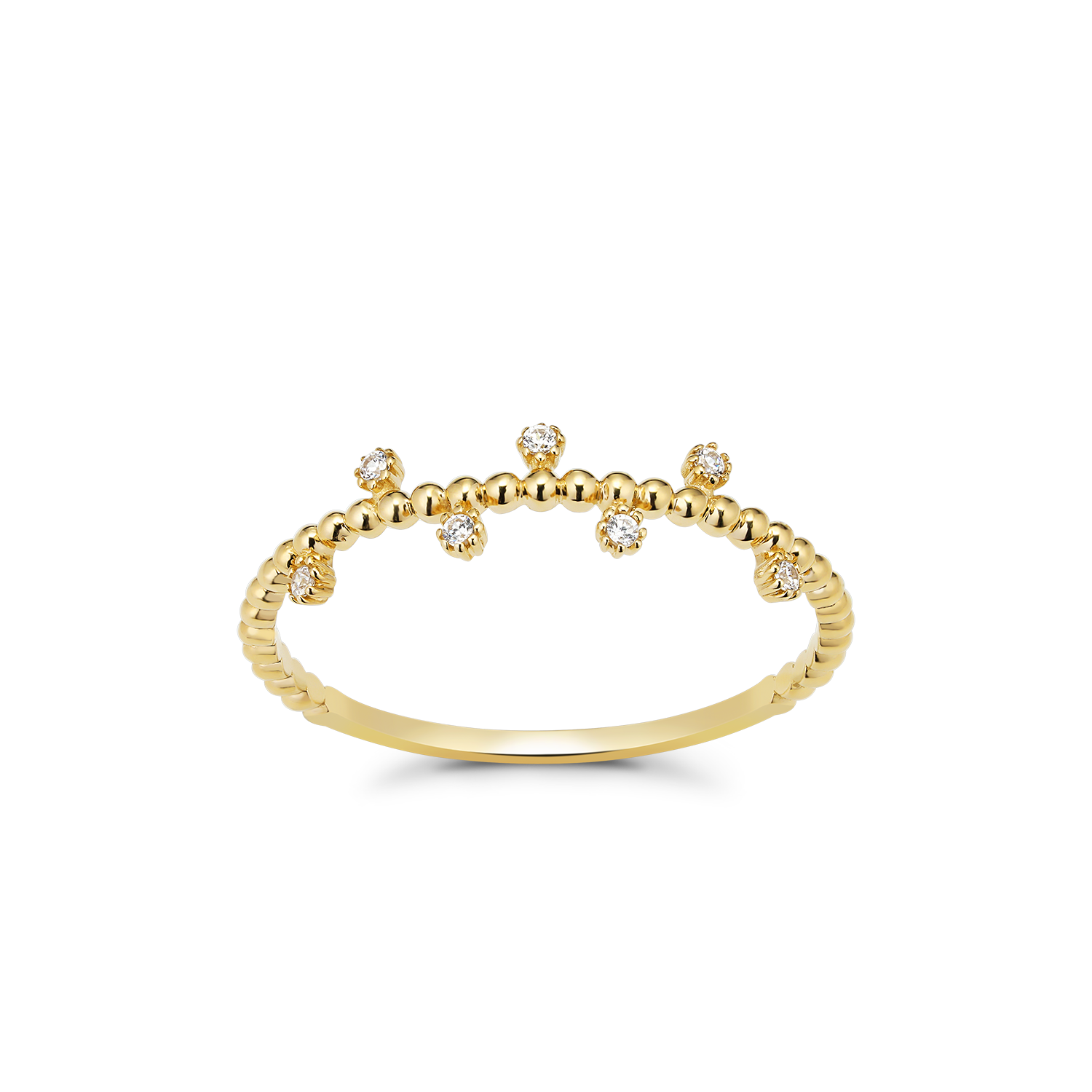 Nhẫn Nữ Vàng 14K Họa Tiết Độc Đáo Đính Đá CZ Cao Cấp Lấp Lánh NLF423 Huy Thanh Jewelry