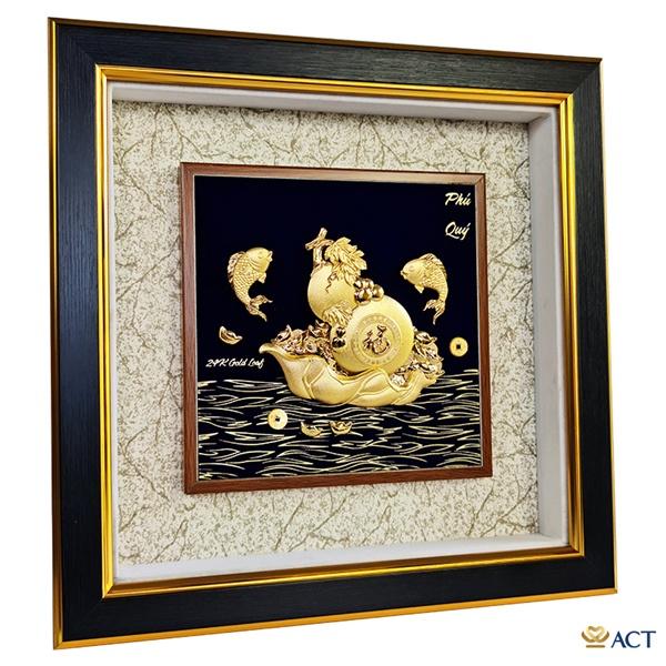 Tranh cá chép và quả hồ lô 35x35 cm-Qùa tặng tân gia, khai trưng, thăng chức, sinh nhật, lễ, tết,...