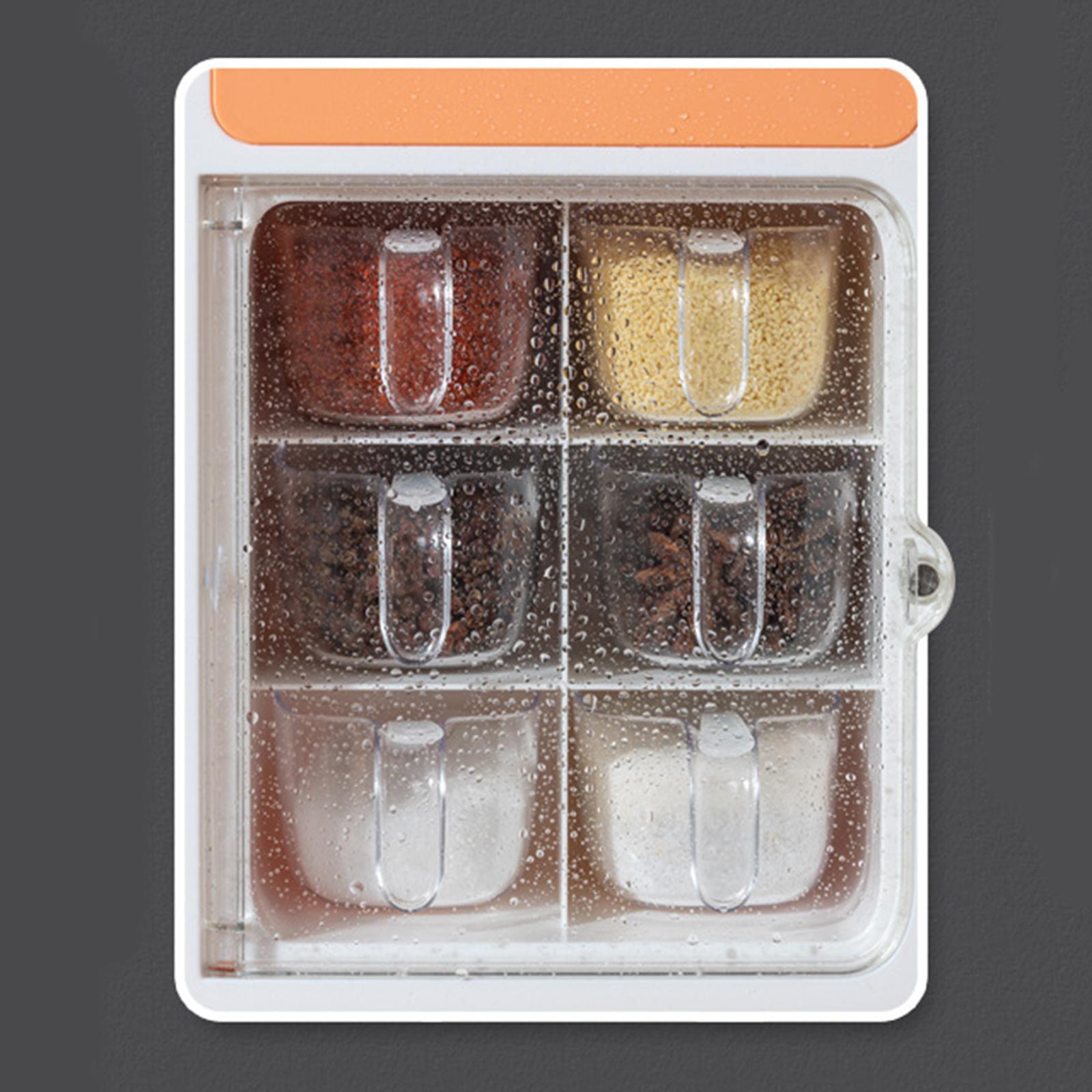 Wall Mount Spice Rack Seasoning Storage Box Kitchen Organizer Rack White