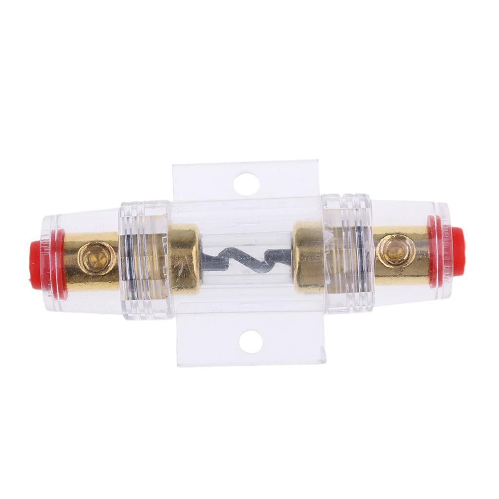 Professional 60A Car Audio Fuse Speaker Cable Blocks Distribution Holder Gold Plate FH-001