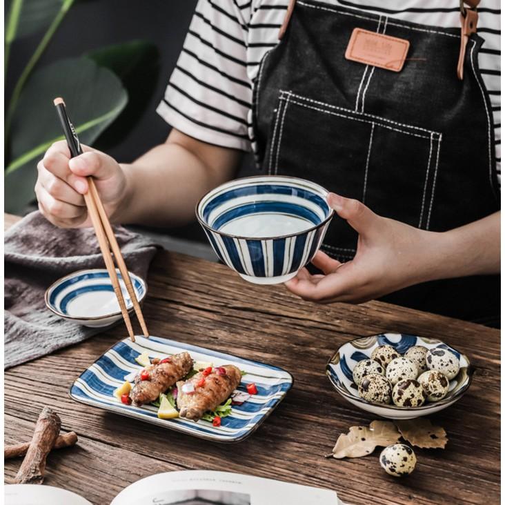 Set 6Pcs Chén Dĩa Ăn Shino-Cobalt Japan - Home and Garden