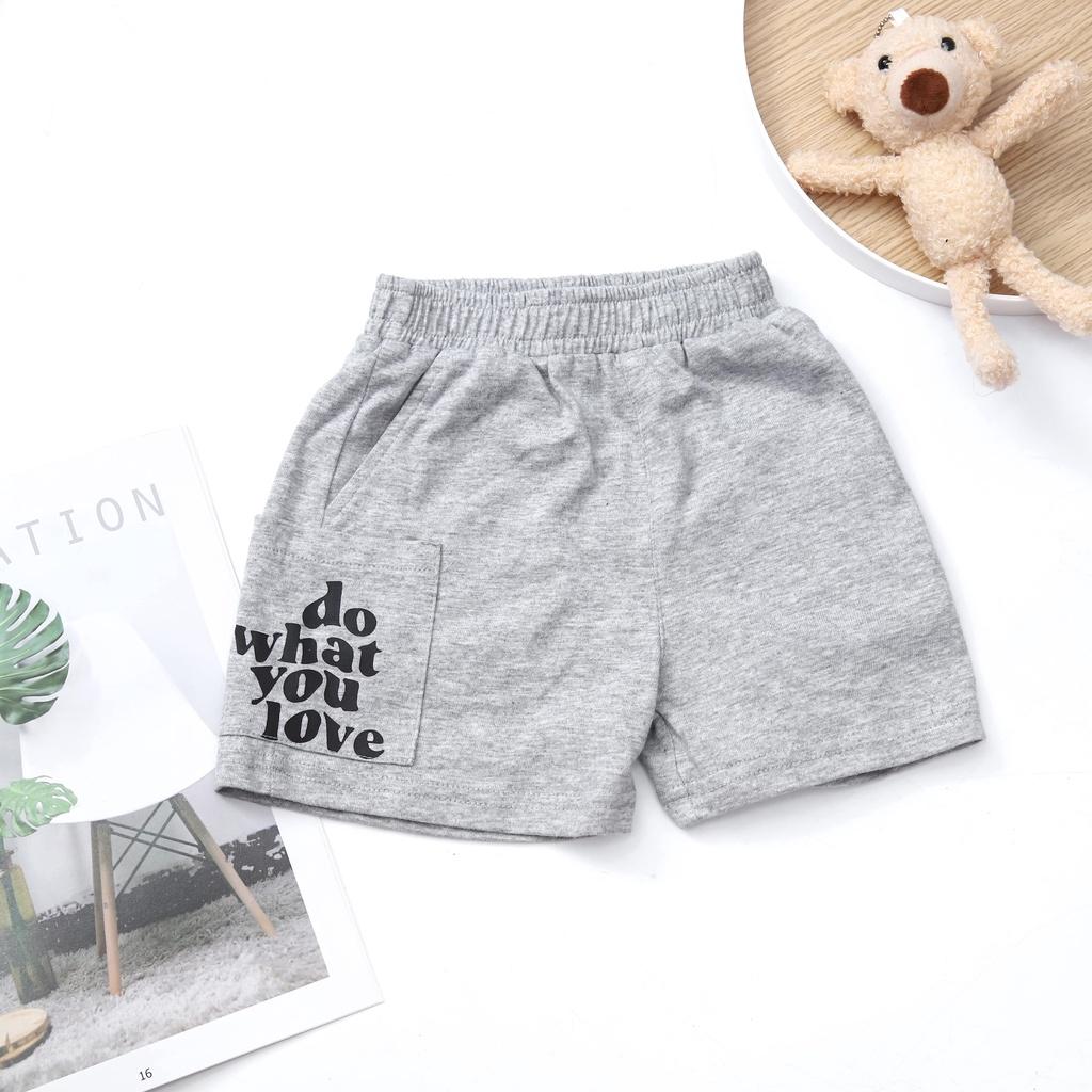 Quần short hè bé trai ILABY hai túi chất liệu cotton thoáng mát