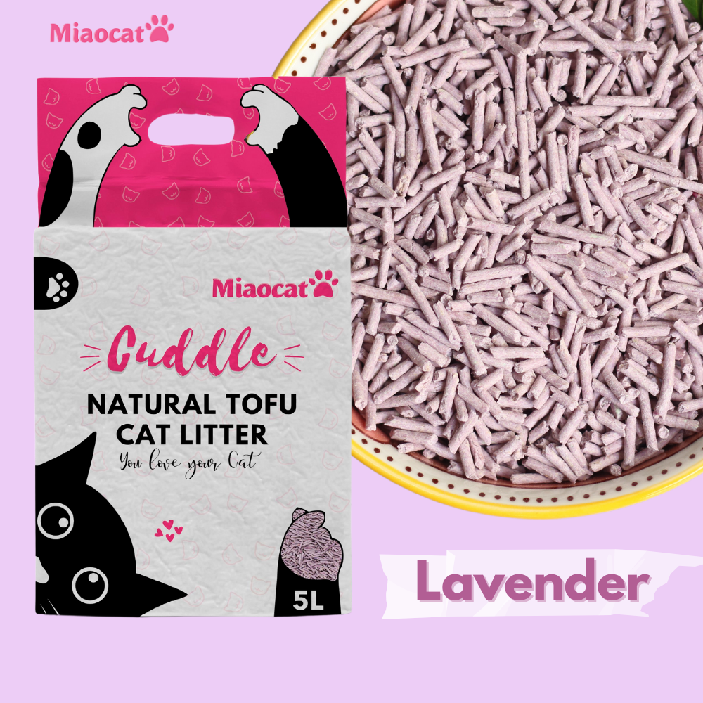 Cát vệ sinh đậu nành Cuddle Tofu 5L cho mèo - hương Lavender - MIAOCAT