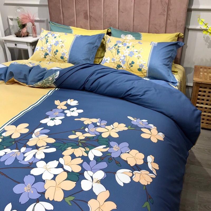 Bộ Chăn Ga Cotton Organic 100%cotton Hàng Nhập Khẩu Cao Cấp 4 Món