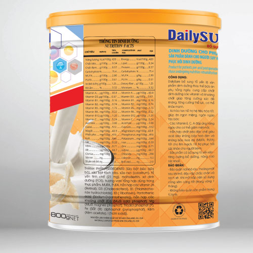Sữa non bổ sung tổ yến Wincofood DailySURE (800g/lon): Ngừa loãng xương - thoái hóa khớp, phục hồi sức khỏe...