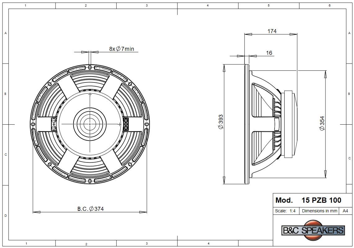 Loa Rời 4 TẤC B&amp;C SPEAKERS - ITALIA 15PZB100 (1 CÁI)– Hàng Chính Hãng