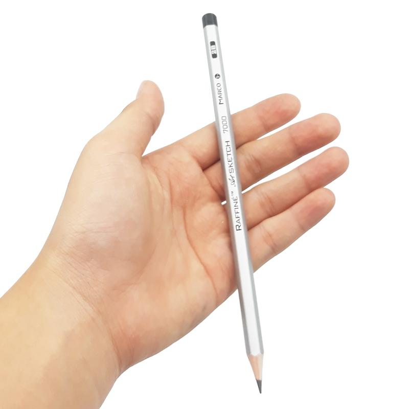 Bút Chì Gỗ Kĩ Thuật 2B Marco Raffiné Art Sketch 7000-12CB - Thân Màu Bạc