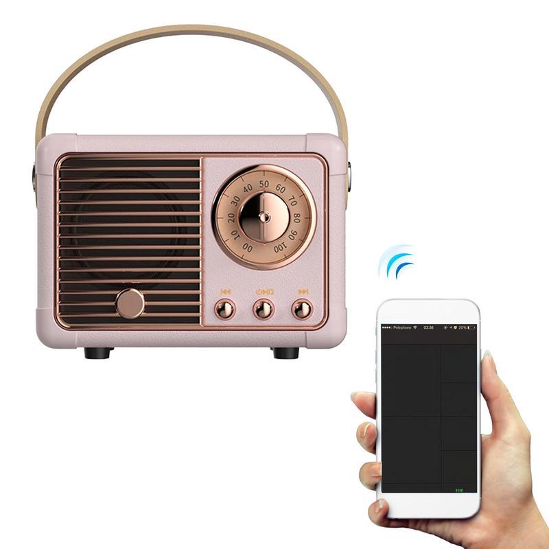 Loa retro bt loa cổ điển fm radio loa retro không dây với phong cách cổ điển kiểu cũ Color: Pink