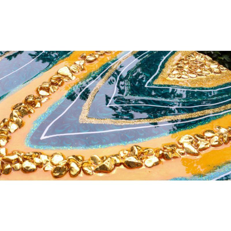 Tranh Epoxy Resin xanh cổ vịt tranh treo phòng khách quà tặng sếp quà tân gia quà 20/10 quà 8/3