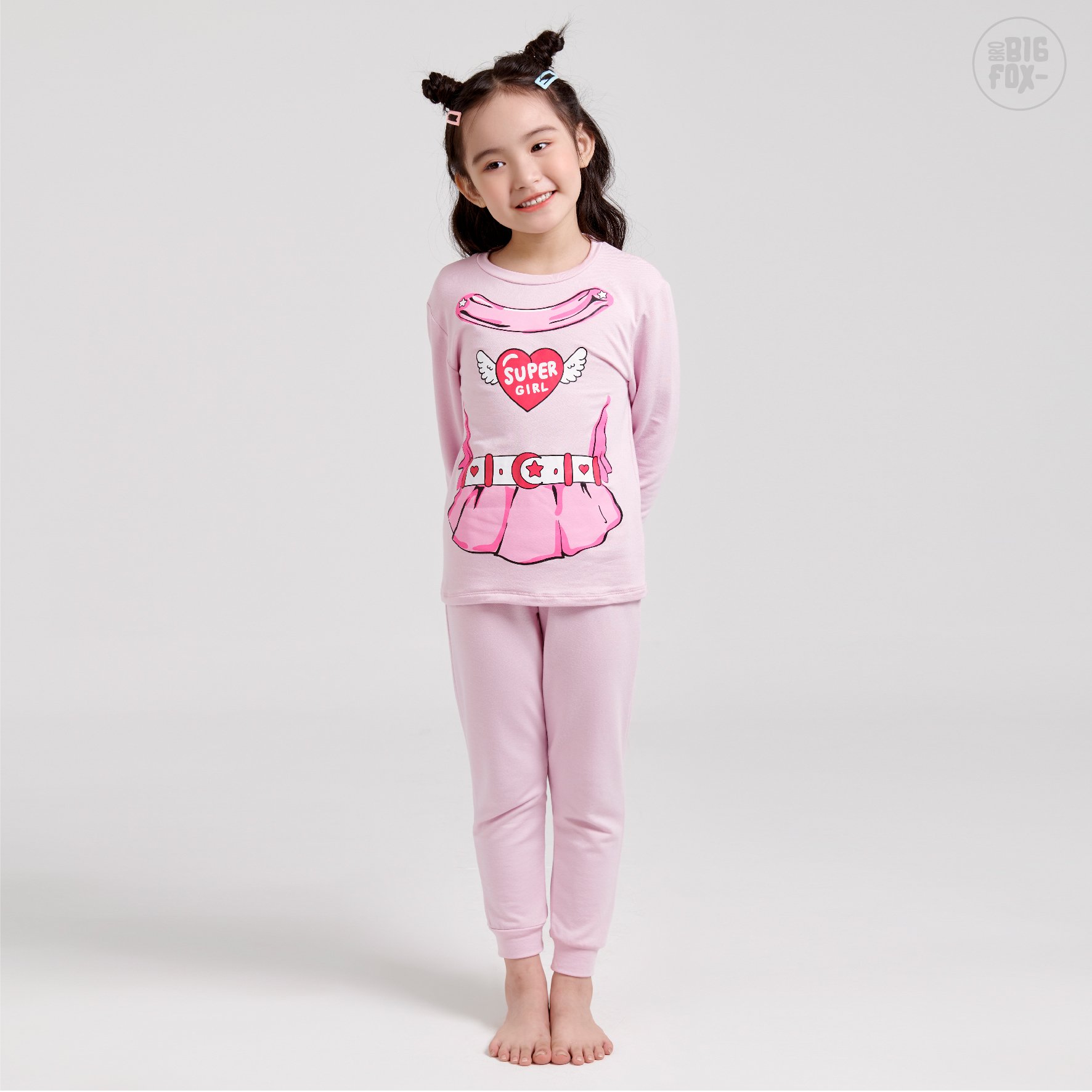 Bộ bé gái BIGFOX - MISS MEOW thu đông size đại, bộ dài tay cho bé hóa trang halloween in super girl 11 - 32 kg