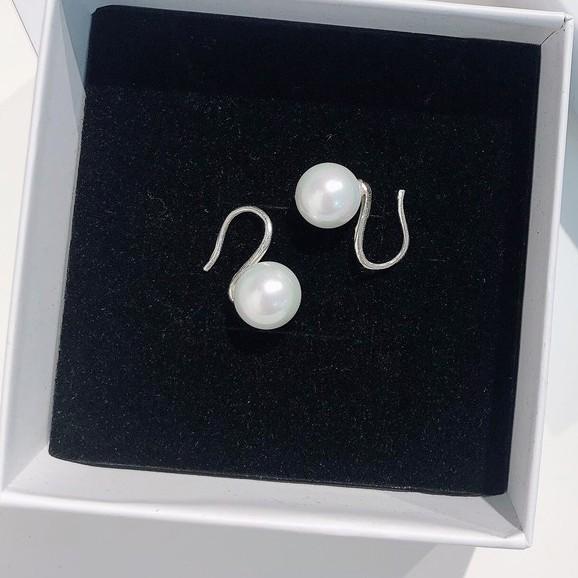 Khuyên Tai Bạc Nữ S99 CaoBac Silver Móc Trai Sang Chảnh Cho Bạn Nữ Đi Chơi Đi Tiệc