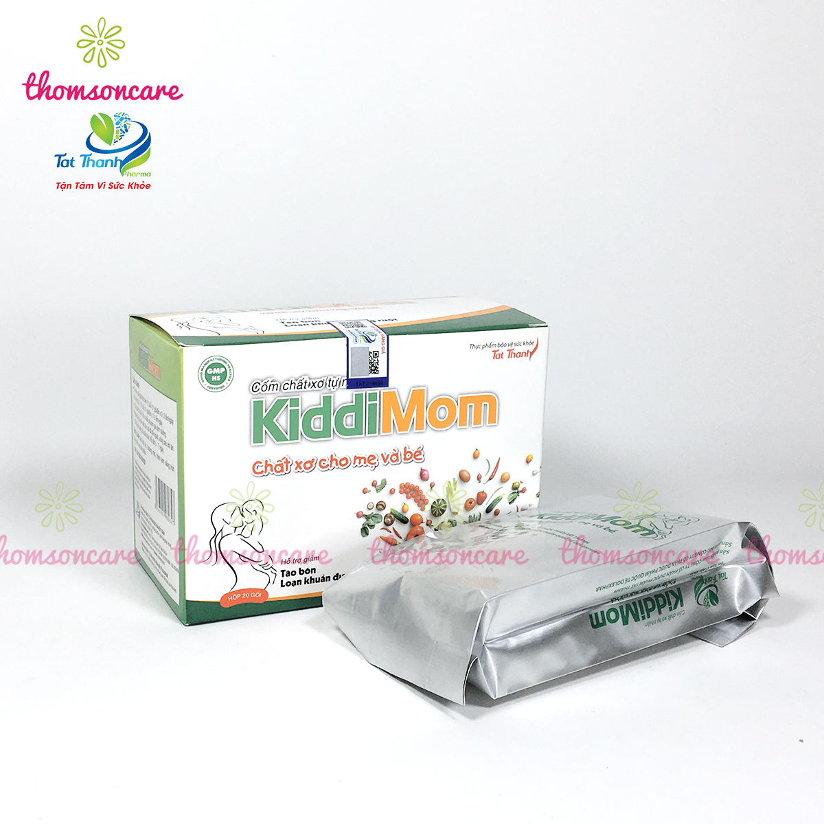 KiddiMom - Cốm bổ sung chất xơ, ngăn ngừa táo bón cho mẹ bầu và bé - Hộp 20 gói