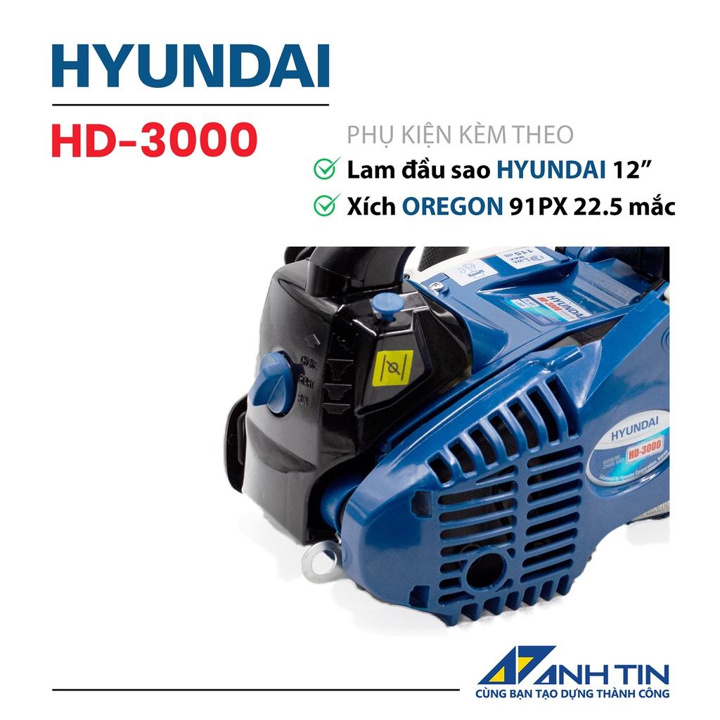 Máy cưa xích HYUNDAI HD-3000 | Công suất 1.0HP | Xích Oregon và lam Hyundai