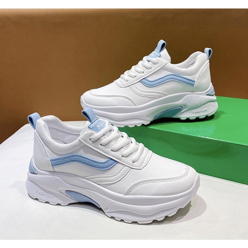 Giày Thể thao Sneaker nữ giày phối đơn giản viền xanh mã số 3