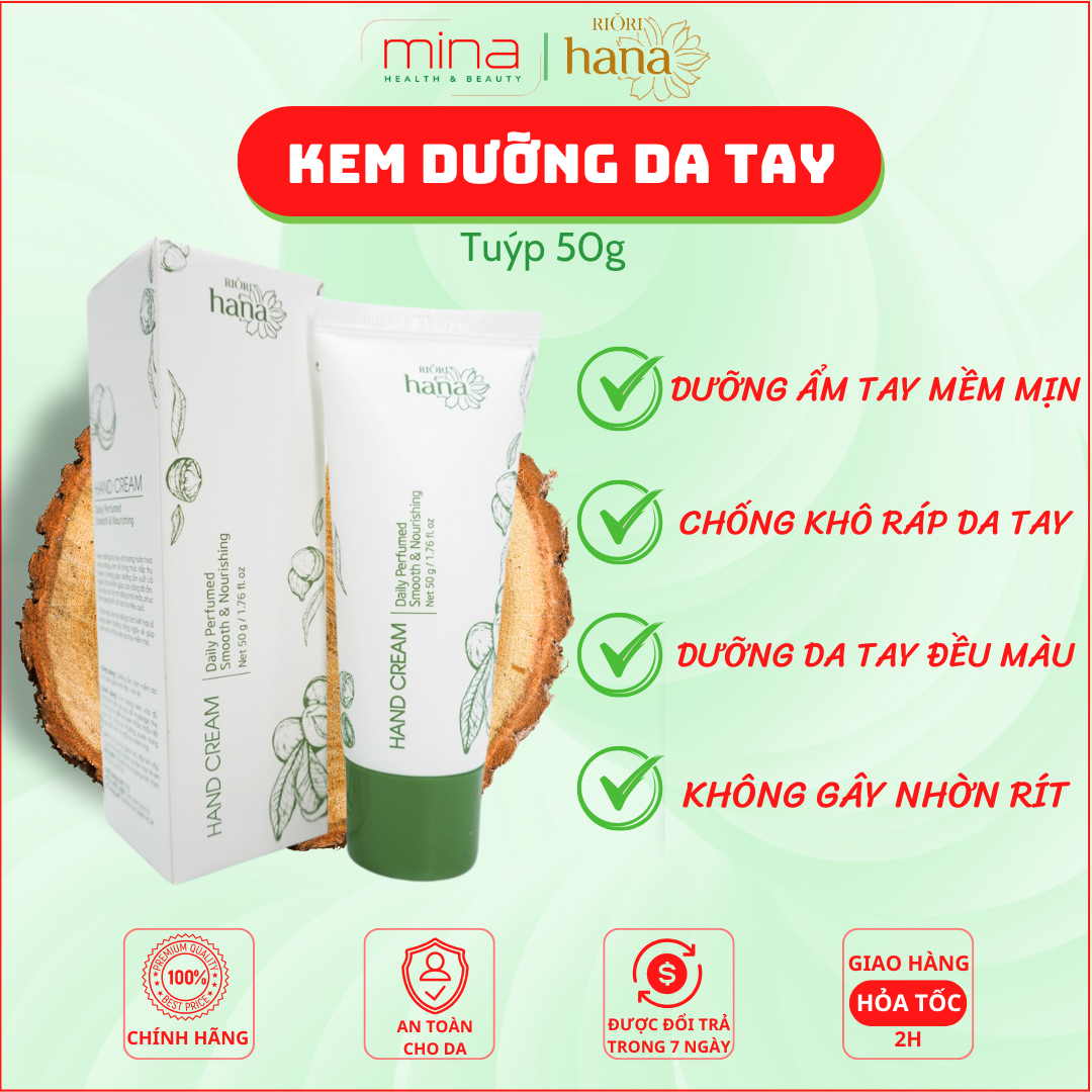 Kem Dưỡng Da Tay RIORI Hand Cream 50g Dưỡng Ẩm Ngừa Khô Rát, Bảo Vệ Da Tay, Không Nhờn Rít