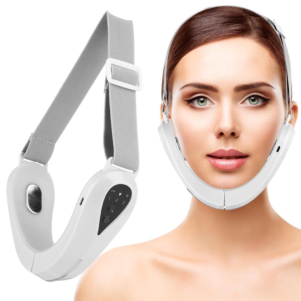 EMS Massage Mặt V-Line Nâng Đai Giảm Béo Rung Máy Massage Máy Ánh Sáng Đỏ Đèn LED Màu Xanh Dương Chăm Sóc Mặt Giảm đôi Cằm Dụng Cụ
