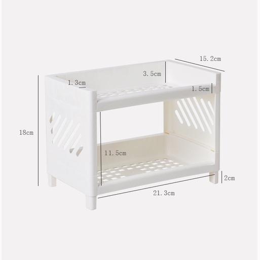 Kệ Nhựa Mini VUÔNG 2 tầng desk decor bàn học