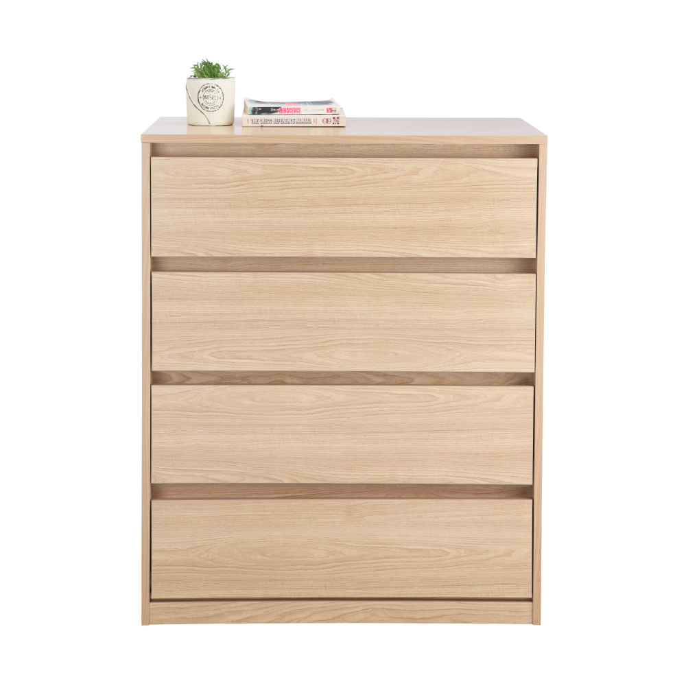 Tủ ngăn kéo gỗ 4 tầng MOLLY/P kiểu dáng đơn giản màu vân gỗ tự nhiên | Index Living Mall - Phân phối độc quyền tại Việt Nam