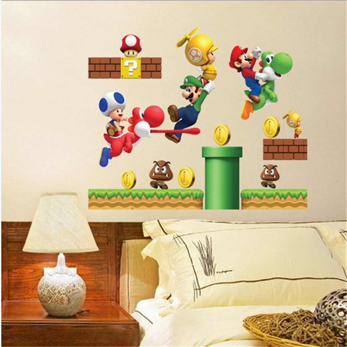 Decal dán tường Super Mario